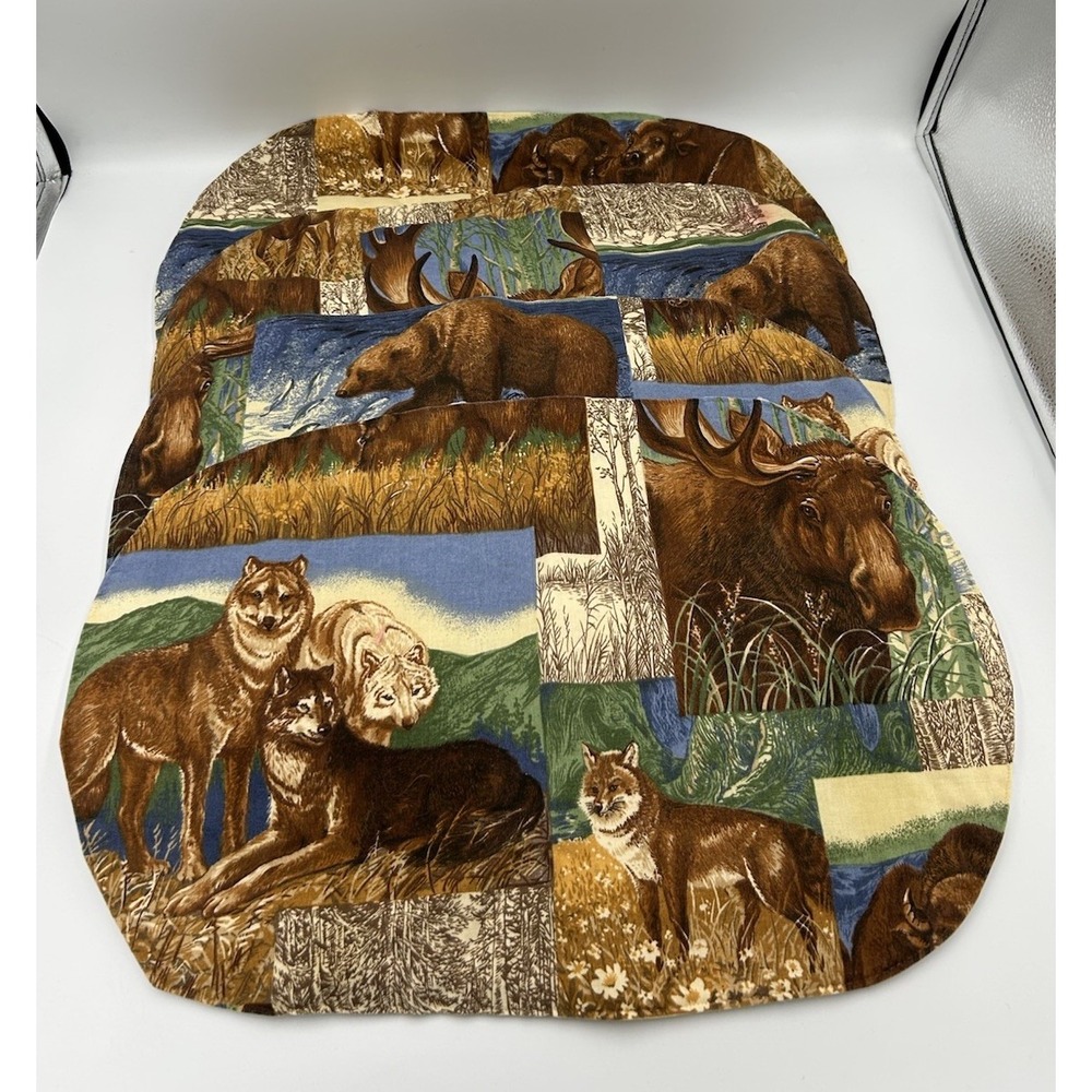 Nature Wildlife Handmade Placemats Bears, Wolves, Moose Colorado
